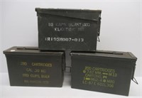 (3) Small metal ammo cans.
