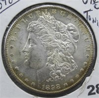 1898-O UNC & Toning Morgan Silver Dollar.
