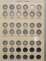 (32) Barber Silver Dimes from 1906-O - 1916-S.