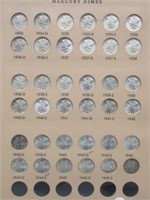 (36) Mercury Silver Dimes from 1934 - 1946.