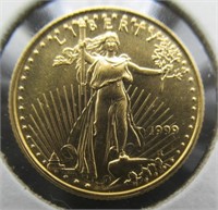 1999 1/1 oz. USA $5 Gold Liberty.