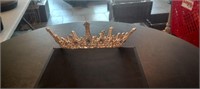Gold w/ Silver Rihinestones Girls Head Crown