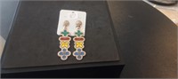 Lg Pair Emoji Math Rhinestone earrings