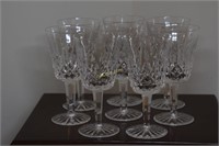 8 Waterford Cut Crystal Stem Wine Glasses