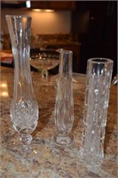 3 Waterford Bud Vases