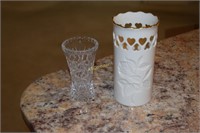 Waterford Vase and Lenox Vase, 6" with Gold Wash