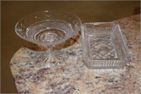 Waterford Footed Compote and Pickel/Relish Dish