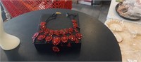 Large Ruby Rhinestone Necklace