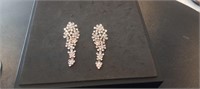 Pair Rose Gold Dangling Snowflahe Earrings