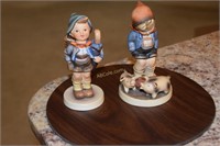 Pair of MJ Hummals- Boy with Pig in Basket and