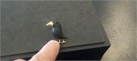 Black & Gold Bird Pin