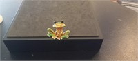 Rhinestone Frog Pin