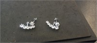 Pair Sterling & Rhinestone earrings