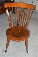 Vintage Windsor Oak Sidechair with Pressed