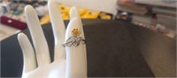 Ladies Sterling Sunflower Ring Size 7