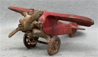 Hubley Red Airplane Cast Iron Toy