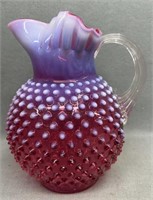 9in Cranberry Opal. Hobnail Pitcher
Nice