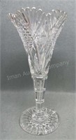 11in Cut Glass Trumpet Vase, Chipped!
