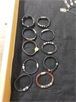 Stainless and Leather Bracelets