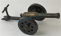 Antique metal Cannon measuring 9 inches long with