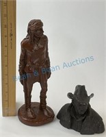 Collection of two cast sculptures, including