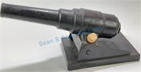 Antique unmarked toy cannon with cast iron barrel