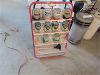 Collection of Oil Cans with Display Stand