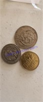 3 coins Mexico  100. 500. 20.
