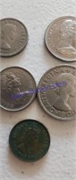 Queen Elizabeth  coins 1961 1964 1968 1970
