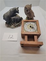 Owl-Clock-Bear Decor