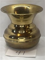 MC - Vintage Large Brass Spittoon Bucket Planter