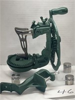 Antique Green Cast Iron Hand Crank Apple Parer