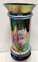 Fenton Black Iridized  Heirloom Collection vase