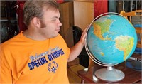 REPLOGLE 16" WORLD GLOBE as is  / NO SHIPPING