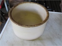 SMALL CROCK - HAS SOME CHIPS, VISABLE CRACKS