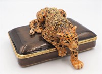 Signed Jay Strongwater Leopard Trinket Box (Native