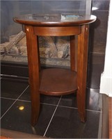 Wood and glass side table
