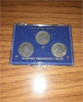 1943 Wartime Steel Pennies in Presentation Case