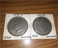 2pc 1972-D Ike Dollars