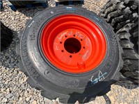 QTY 4-10-16.5 Tires on Orange Wheels
