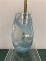 Vintage Murano Style Handblown Blue Swirl Vase