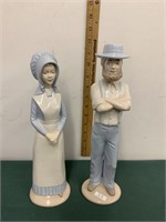 Llardo Style Amish Couple Figures-Artist Sign 1979