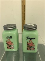 Jadeite Salt And Pepper Shakers Flamingo