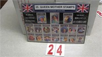 25 Queen Mother Stamps plus extra stamps