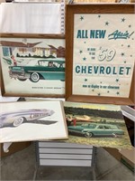 (4) Car Related Advertisements, Cardboard/Paper,