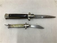 (2) Small Stiletto Pocket Knives