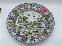 LARGE CHINESE PORCELAIN CHARGER PLATTER SIGNED