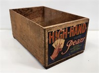 High Hand Pears Wooden Advertising Crate