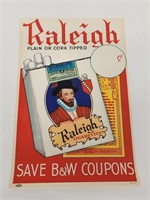 1930's NOS Raleigh Cigarettes Advertising