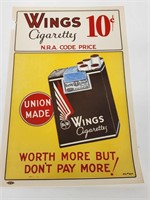 1930's NOS Wings Cigarettes Advertising